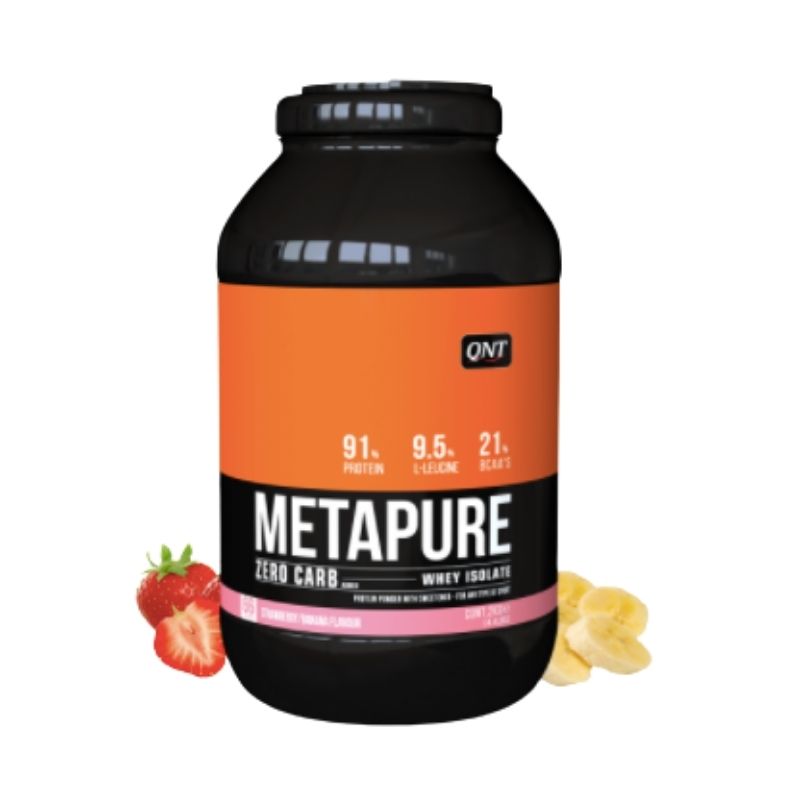 qntzerocarbmetapurestrawberrybanana908 QNT whey protein isolate proteinpulver